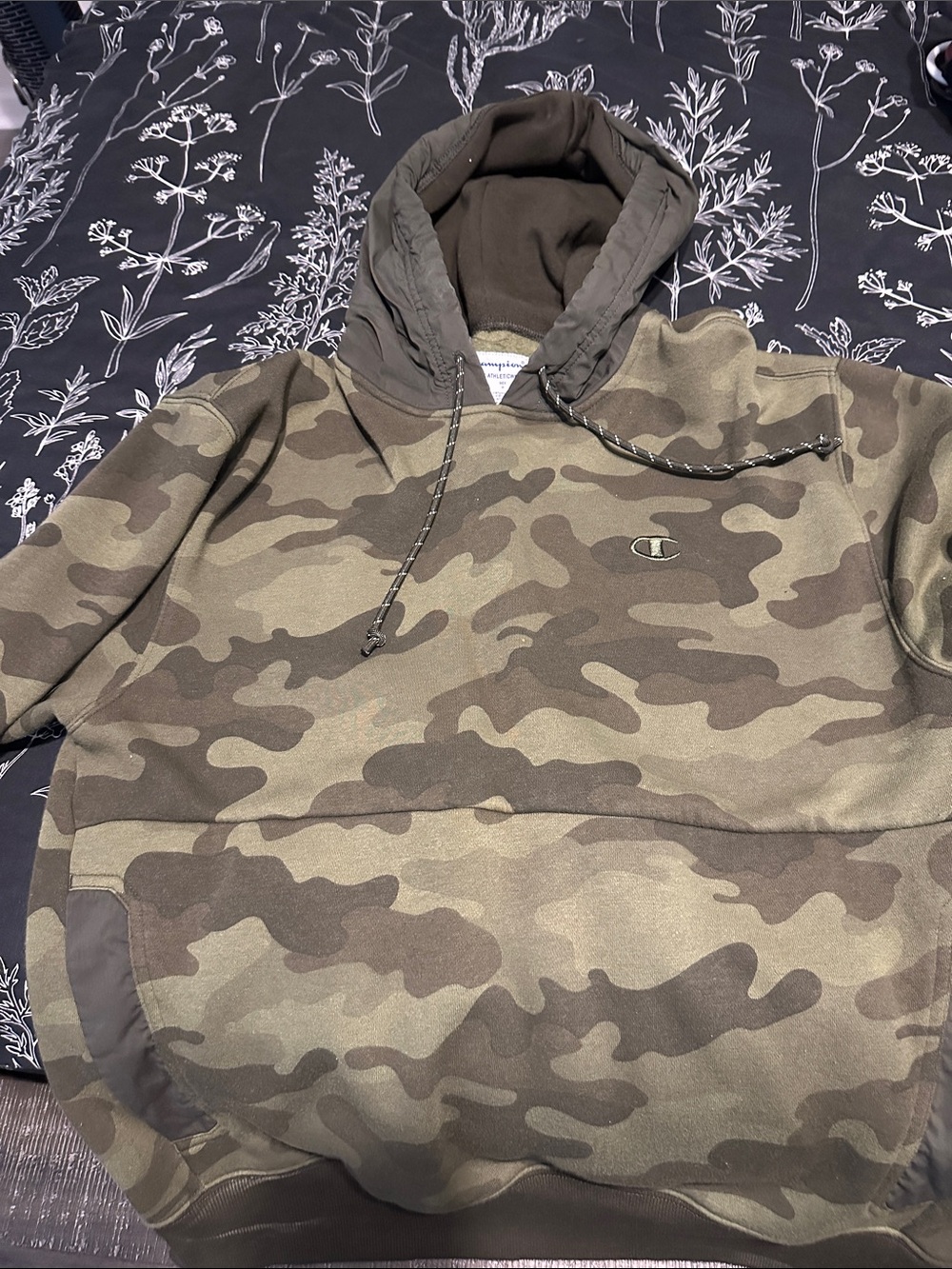 Champion Camo Hoodie in Olive and Dark Olive